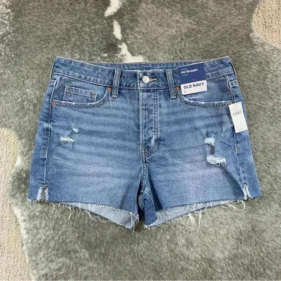 NWT High Rise OG Straight Denim Shorts - Picture 2 of 13